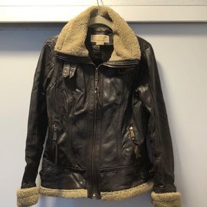 Michael Kors leather bomber jacket size medium